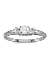handsome round pearl gemstone diamond baby birthstone ring